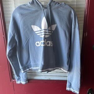 Adidas Blue Hoodie with White Logo
